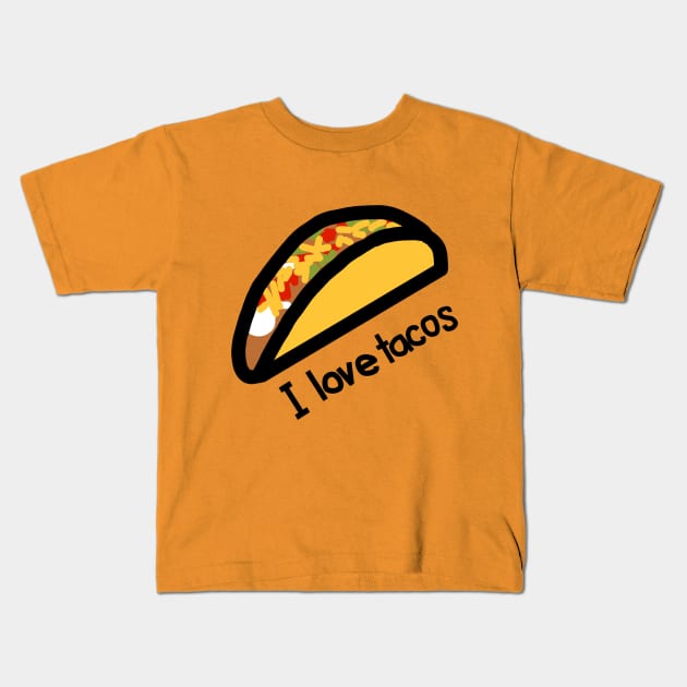 I love Tacos Food Graphic Kids T-Shirt by ellenhenryart